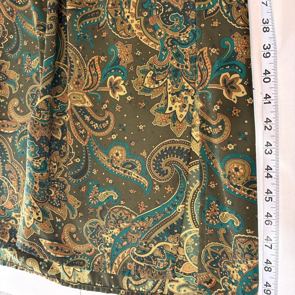 R&K Originals Vintage Paisley Sleeveless Maxi Dress Green Teal Size 8 90s Retro - Picture 5 of 10